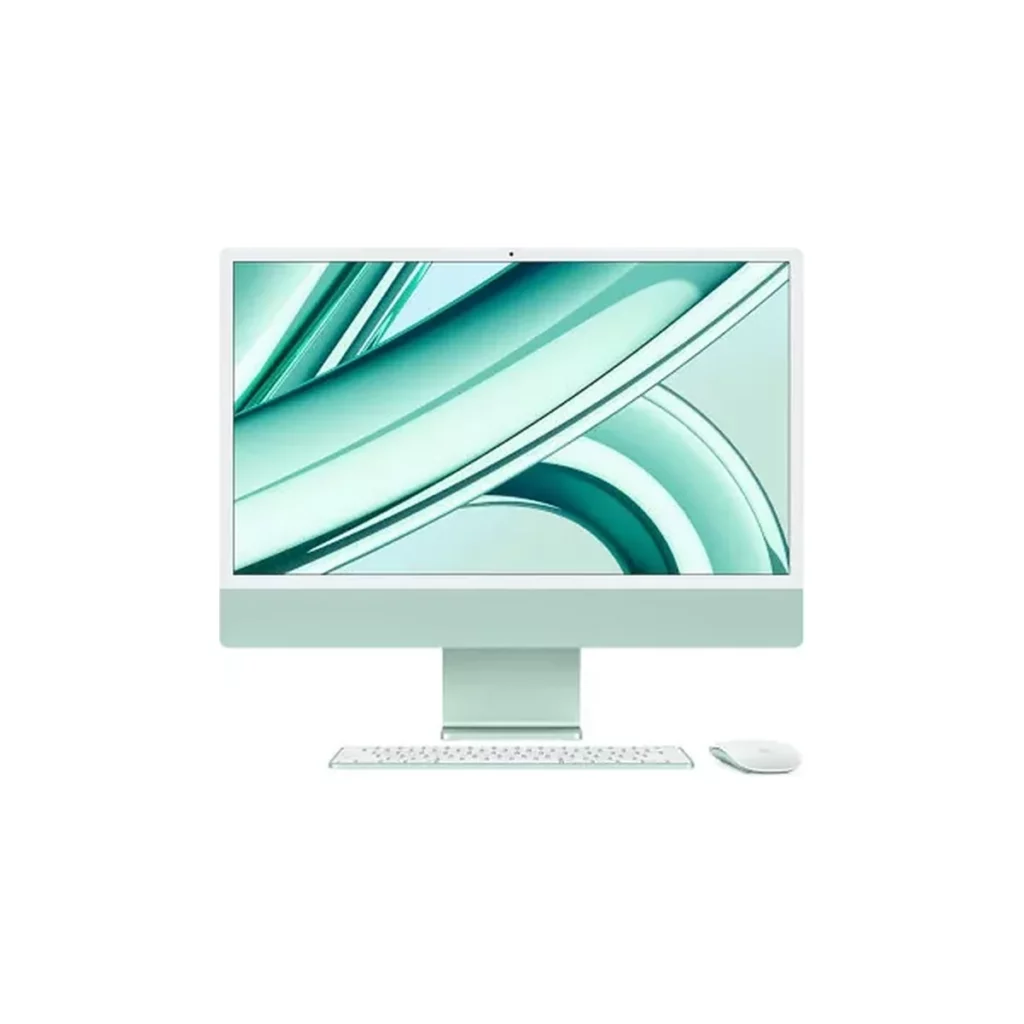 Apple iMac 24″ écran rétina 4,5K 256 Go SSD 8 Go RAM Puce M3 CPU 8 cœurs GPU 10 cœurs Vert