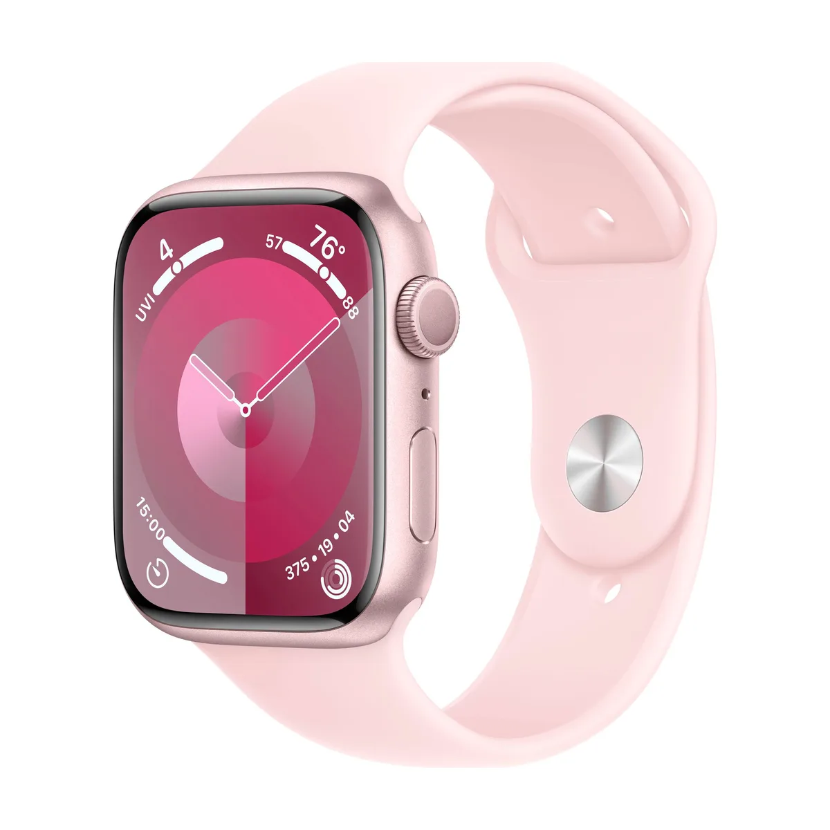 Apple Watch Series 9 GPS Boîtier en Aluminium avec Bracelet Sport de couleur Rose Pâle