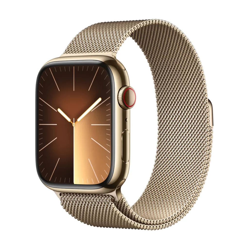 Apple Watch Series 9 GPS + Cellular avec Bracelet Milanais de couleur Or – Achat Dakar | COMPUSTORE