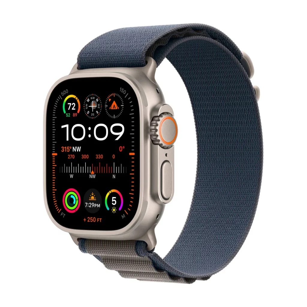 Apple Watch Ultra 2 GPS + Cellular avec une Boîtier en Titane et un Bracelet en Boucle Trail Orange et Beige
