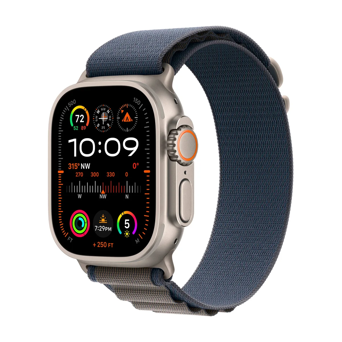 Apple Watch Ultra 2 GPS + Cellular avec une Boîtier en Titane et un Bracelet en Boucle Trail Orange et Beige