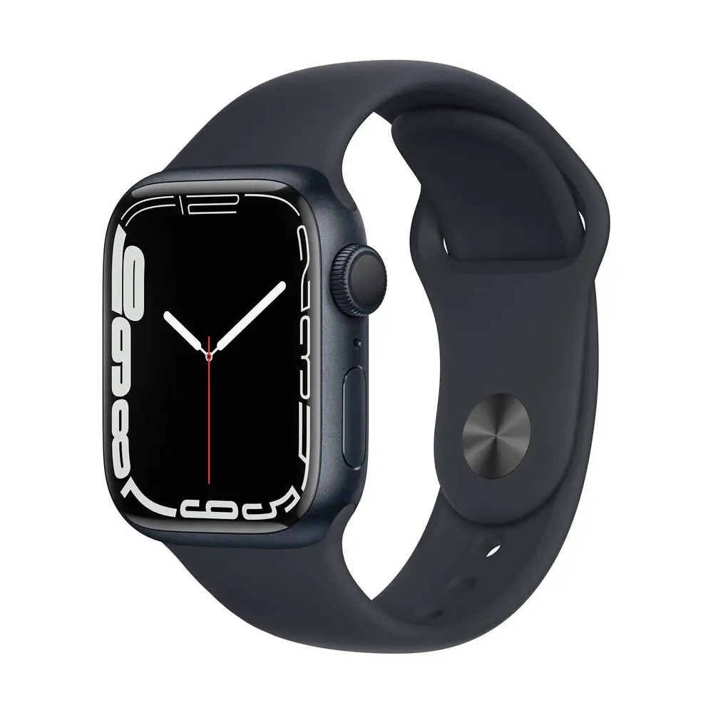 Apple Watch Series 7 GPS Boitier Aluminium noir 45mm avec Bracelet Noir