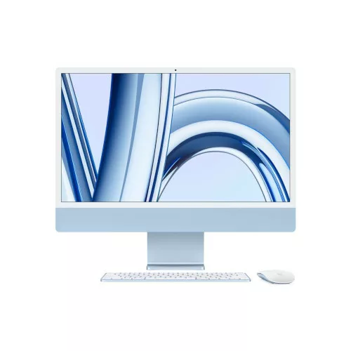 Apple iMac 24″ écran rétina 4,5K 256 Go SSD 8 Go RAM Puce M3 CPU 8 cœurs GPU 10 cœurs Bleu