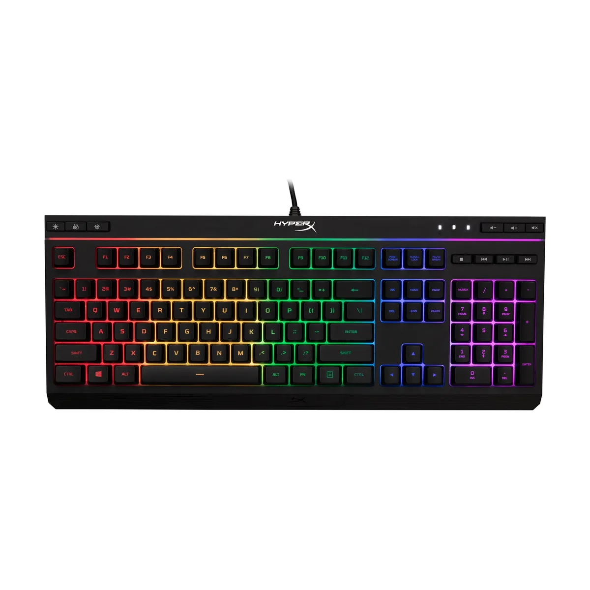 Clavier filaire gaming RGB HyperX Core – AZERTY avec 5 Zones de couleur RGB