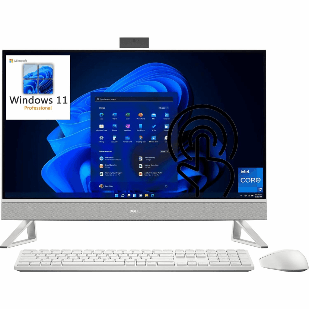 Dell 2023 Inspiron 27 7710 AIO 27″ FHD à écran tactile, Intel i7-1255U de 12th, 16 Go DDR4, SSD PCIe de 512 Go