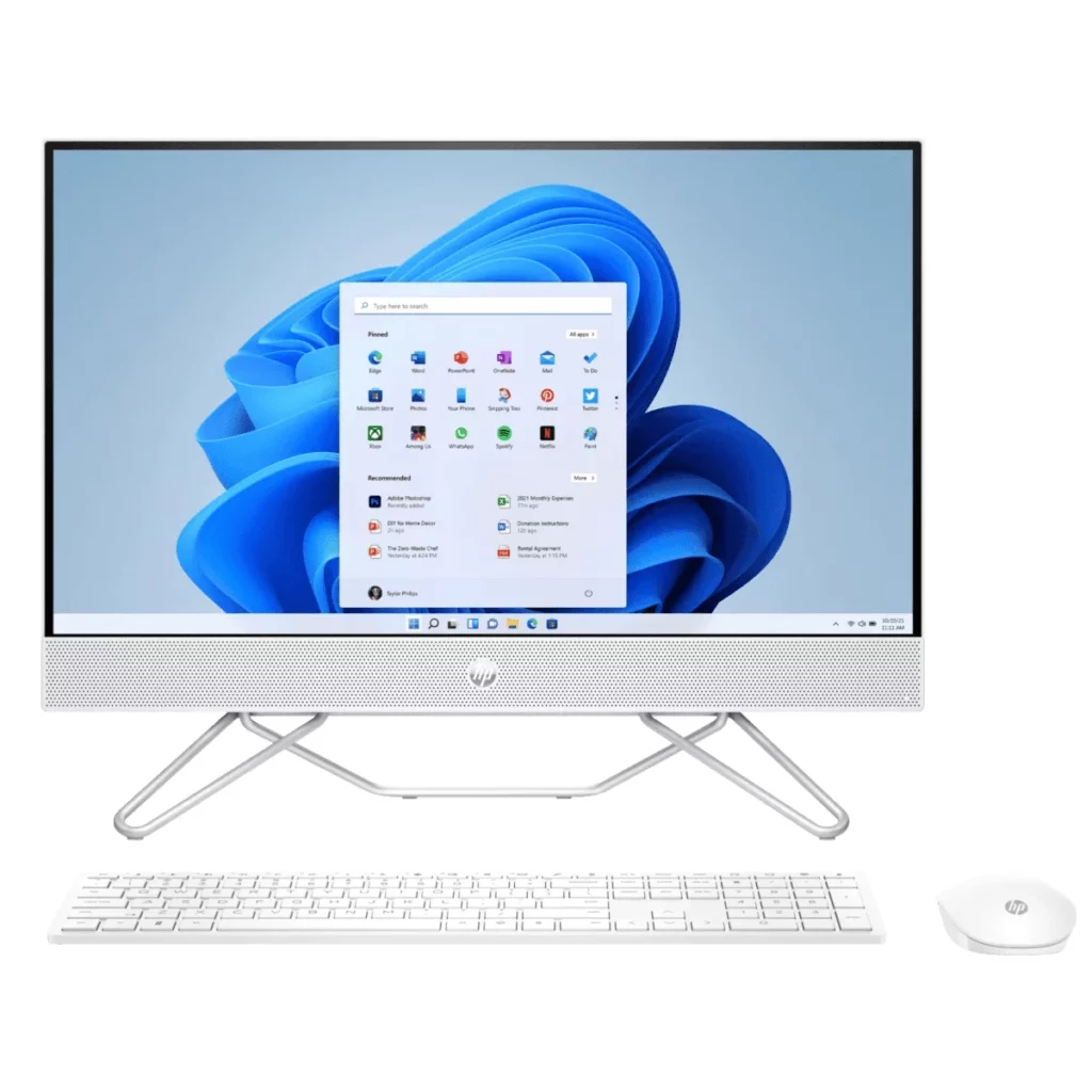HP All-in-One Desktop PC intel core i5 12th, 8go ddr4, 256go ssd + 1To HDD, 23.8″FHD