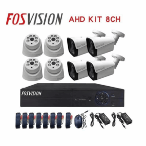 FOSVISION Kit de 8 Cameras avec NVR, Cable de connexion, Chargeur