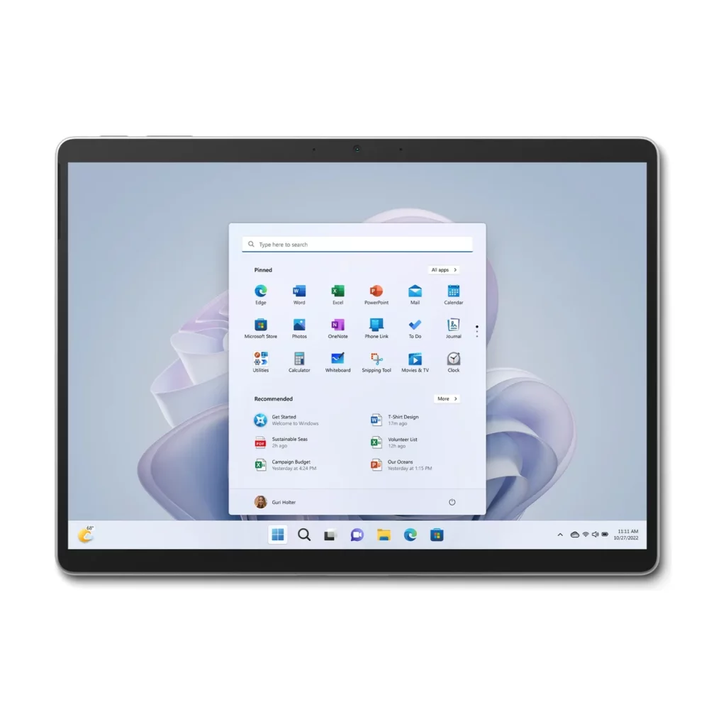 Tablette Microsoft Surface Pro 9 13″ Ecran tactile Intel Core i5 8 Go RAM 256 Go SSD Bleu Saphir