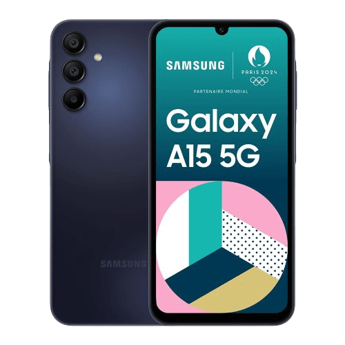 Smartphone Samsung Galaxy A15 6,5″ 5G Double nano SIM 128 Go de Couleur Bleu nuit