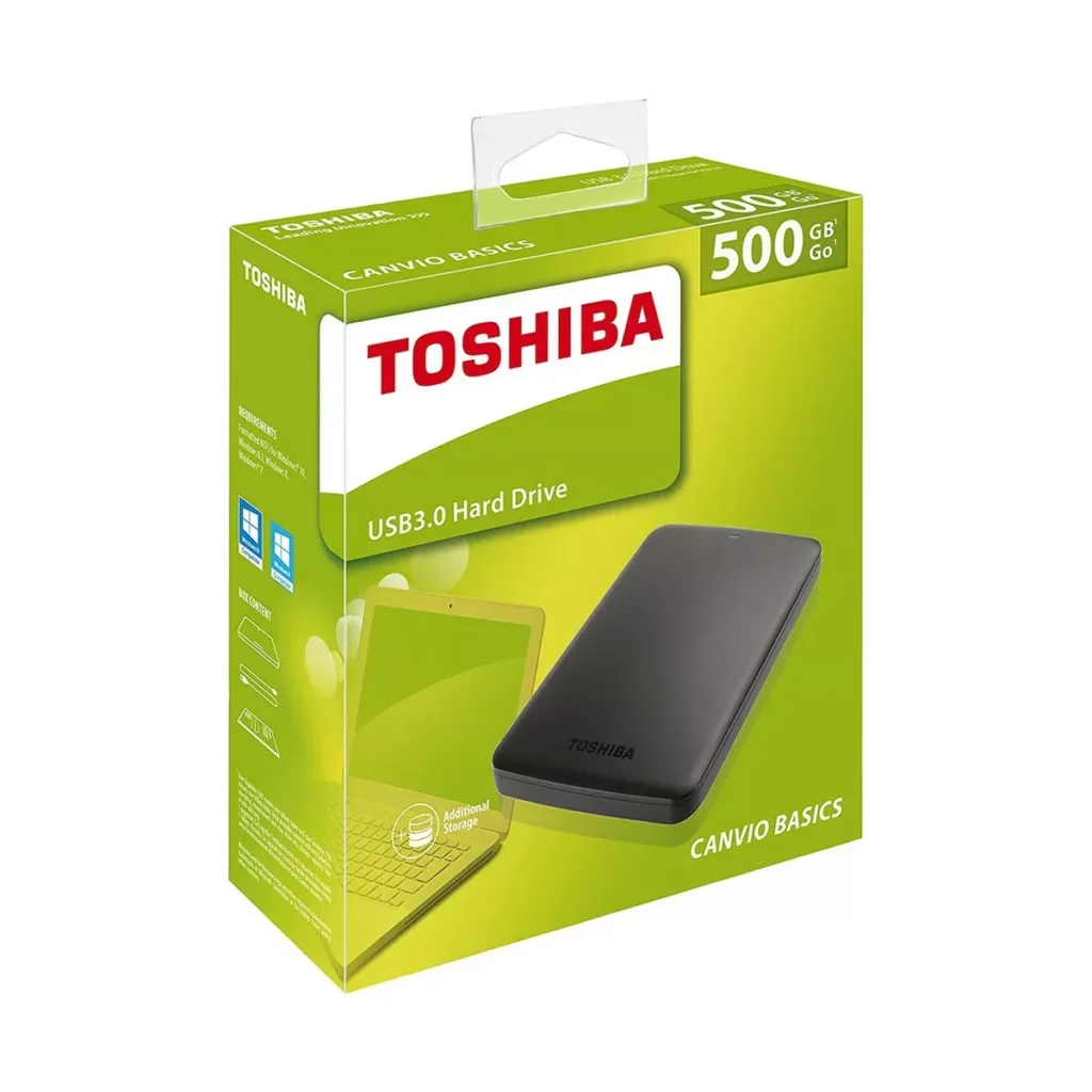 Toshiba Canvio Baics Disque Dur Externe 500 Go – USB 3.0