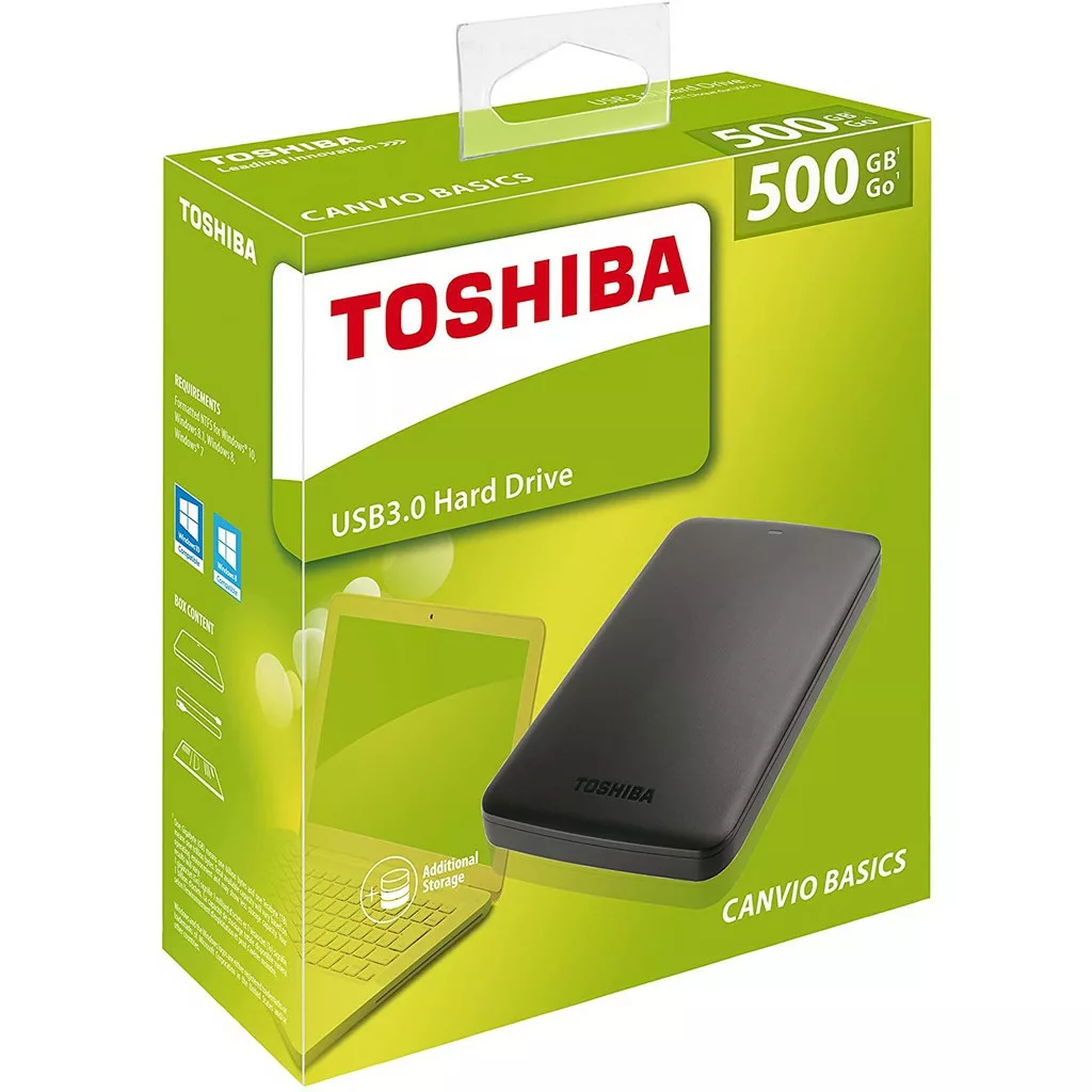 Toshiba Canvio Baics Disque Dur Externe 500 Go – USB 3.0