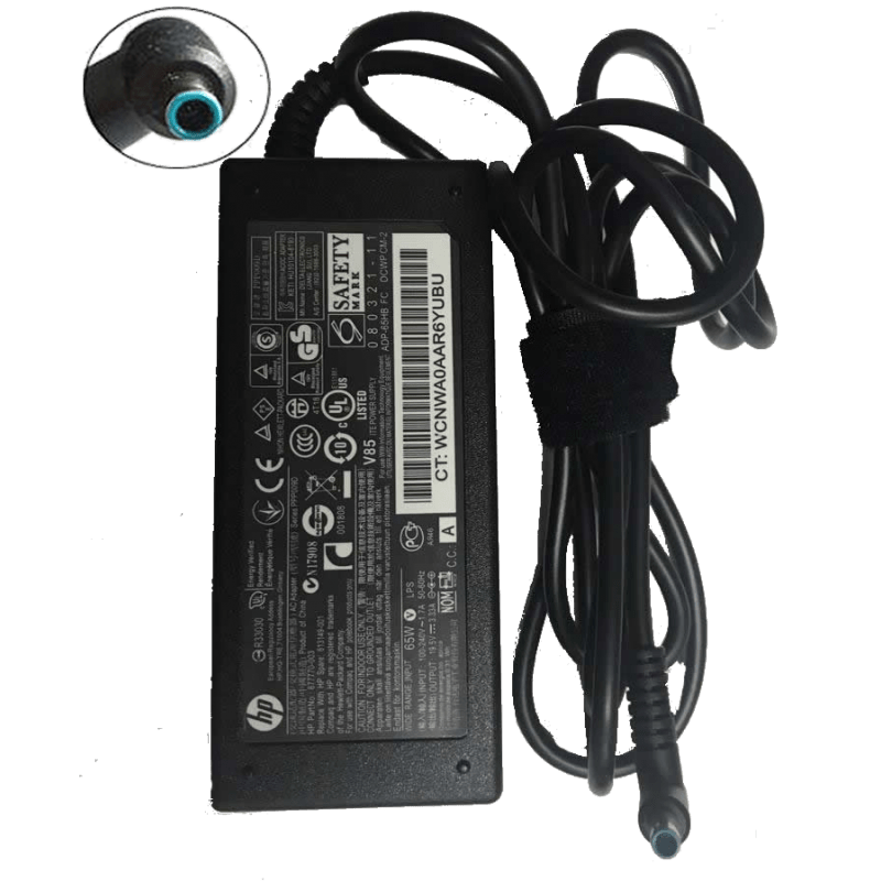 Adaptateur Secteur Chargeur  HP Pin 65W, 19,5V-3,33A pour PC Portable HP