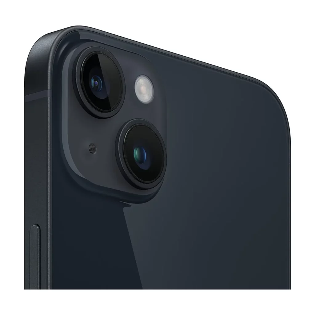 Apple iPhone 14 Plus 6.7″ 5G Double SIM 128 Go Noir minuit, rouge, Bleu, … — 3/4 dos (gros plan caméra)