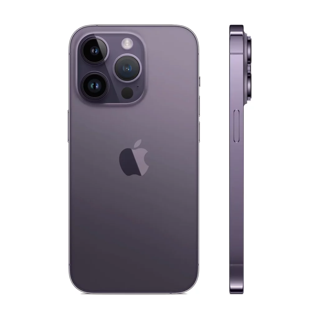 Apple iPhone 14 Pro 6,1″ 5G Double SIM 1 To Violet intense Occasion — dos + profil
