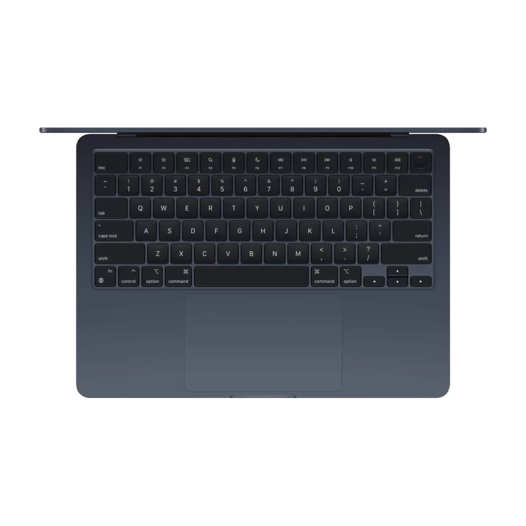 Apple MacBook Air 13,6″ 256Go SSD 8Go RAM Puce M3 Minuit — dessus ouvert (clavier)