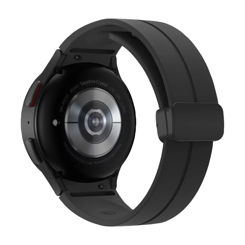 Montre intelligente Samsung Galaxy Watch 5 Pro avec un Boitier de 1,4″ et une memoire de 16 GB couleur Noir — dos