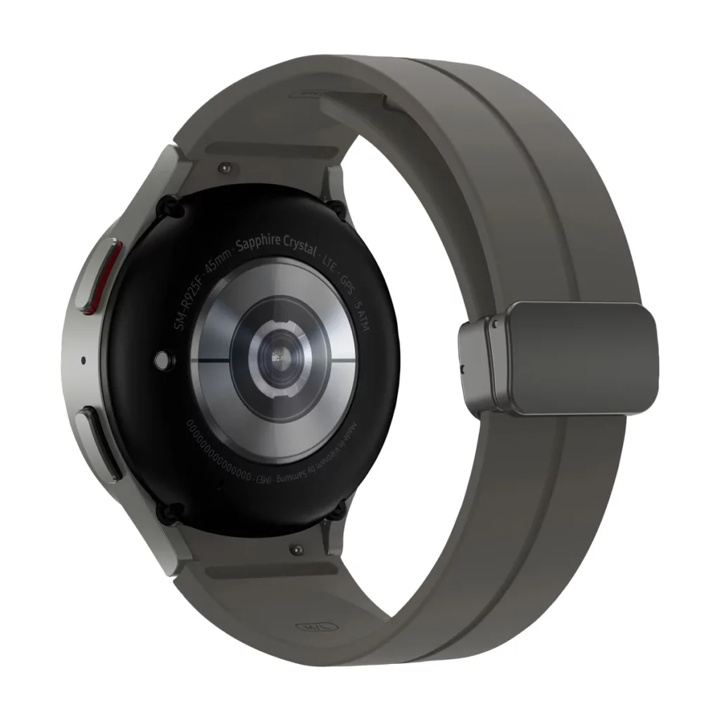 Montre connectée Samsung Galaxy Watch5 Pro Bluetooth avec un Boitier en Titanium de 45 mm — dos