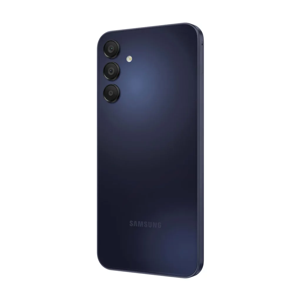 Smartphone Samsung Galaxy A15 6,5″ 5G Double nano SIM 128 Go de Couleur Bleu nuit — dos 3/4