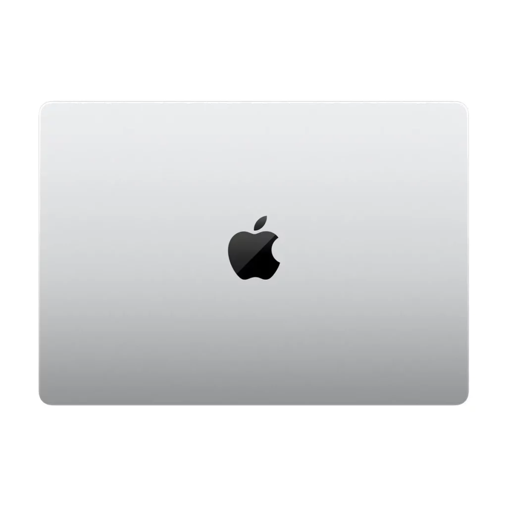 Apple MacBook Pro 14 » 1 To SSD 18 Go RAM Puce M3 Pro CPU 12 coeurs GPU 18 coeurs Argent — dessus fermé (logo)