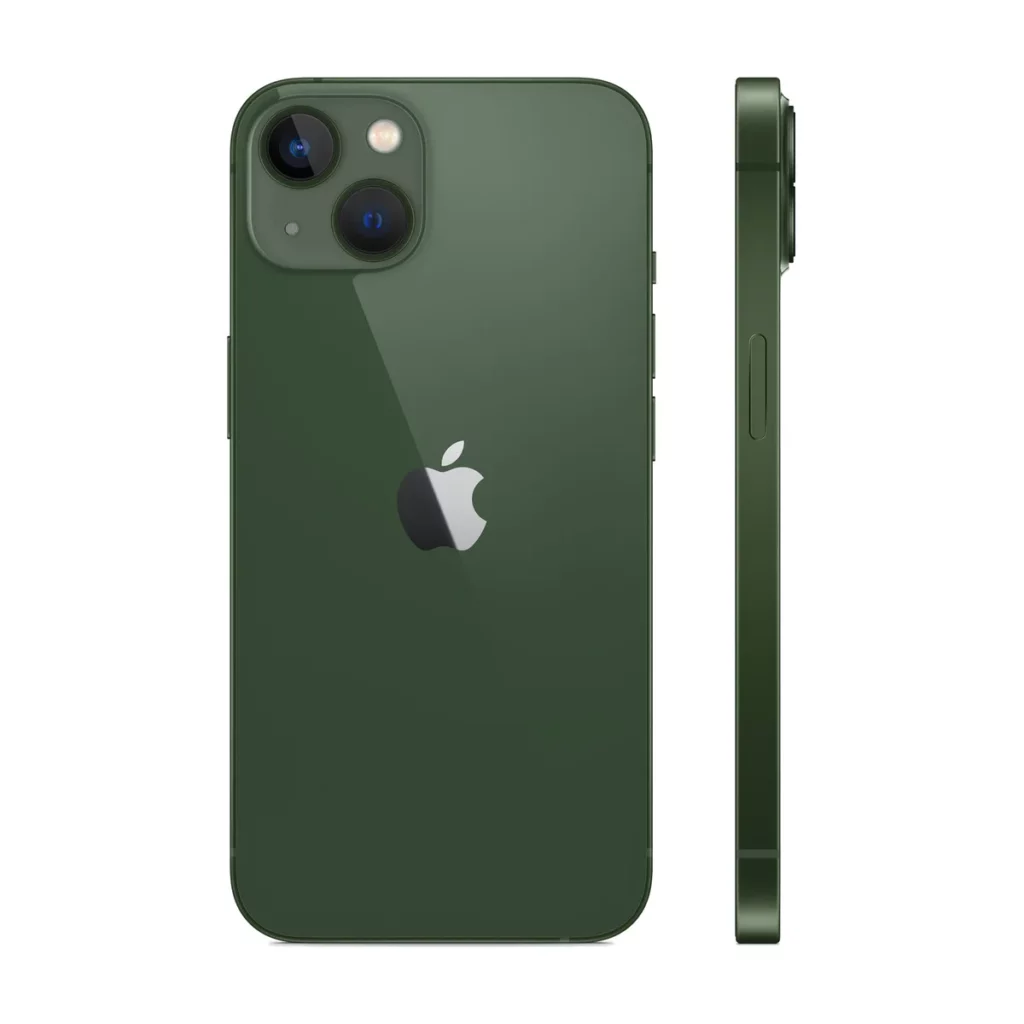 Apple iPhone 13 6,1″ 5G 128 Go Double SIM Couleur Vert — dos + profil