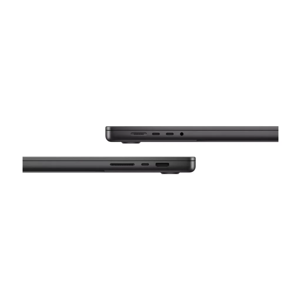 Apple MacBook Pro 16 » 1 To SSD 36 Go RAM Puce M3 Max CPU 14 coeurs GPU 30 coeurs Noir sidéral — tranches fermé (ports)
