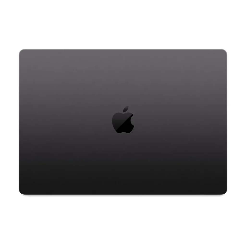 Apple MacBook Pro 16 » 1 To SSD 36 Go RAM Puce M3 Max CPU 14 coeurs GPU 30 coeurs Noir sidéral — dessus fermé (logo)