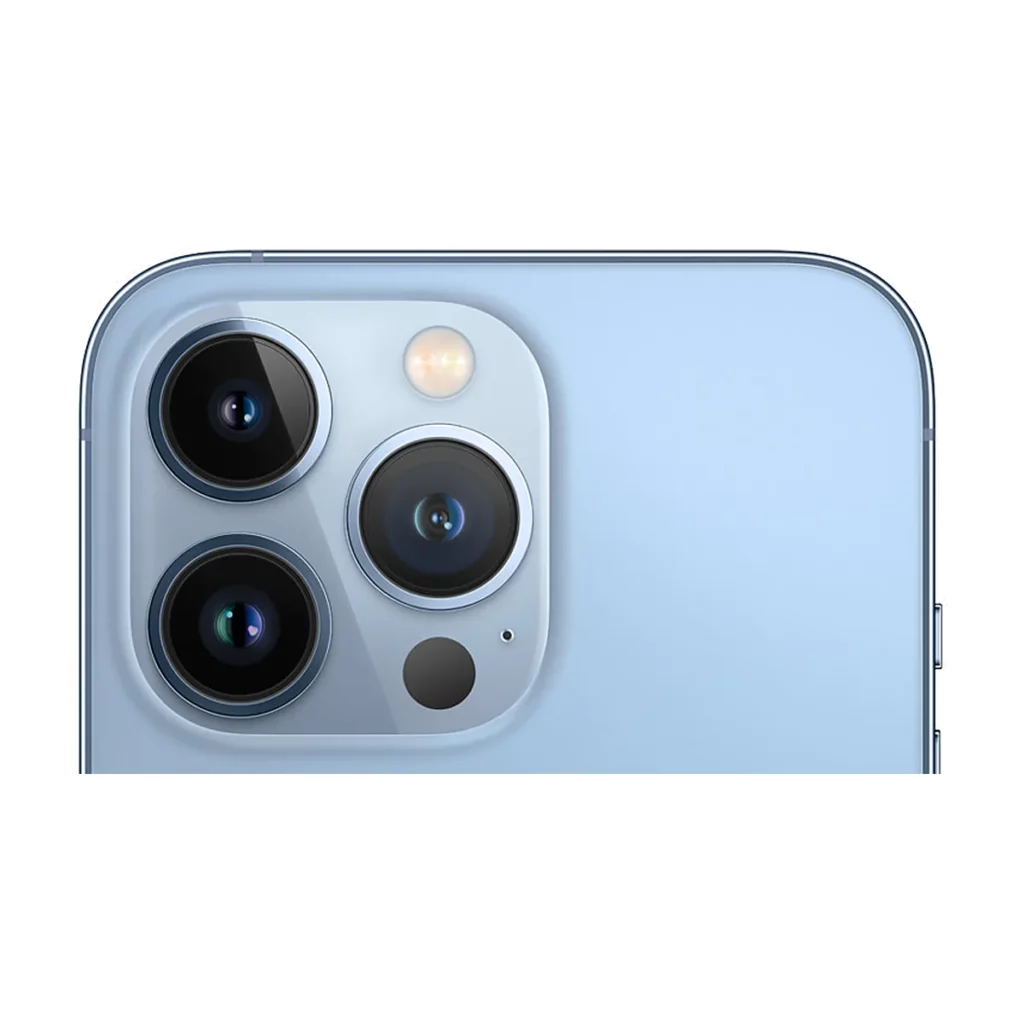 Apple iPhone 13 Pro 6,1″ 5G Mémoire 512 Go Double SIM Bleu — dos gros plan caméra (recadrage)