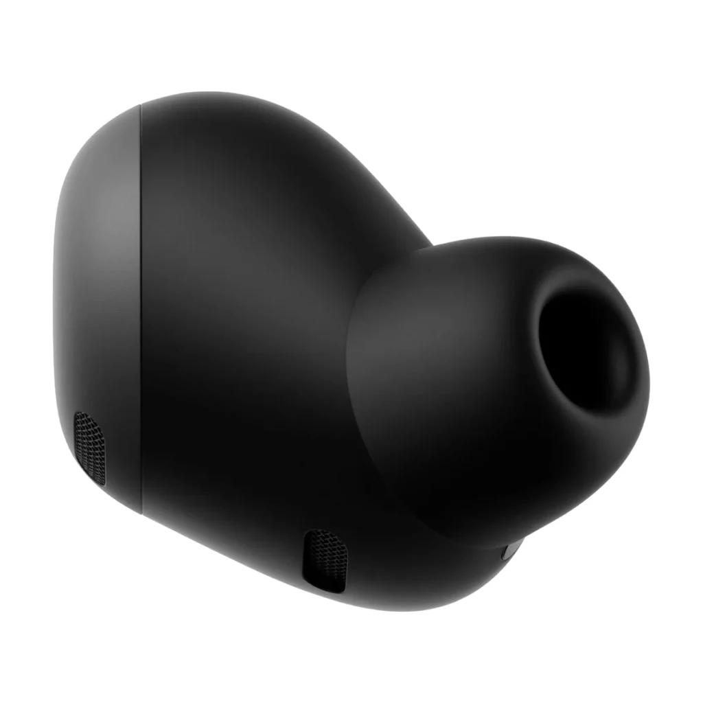 Ecouteurs sans fil Google Pixel Buds Pro couleur Charbon et Bleu — écouteur gros plan