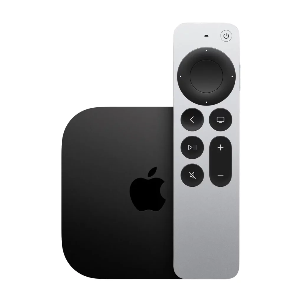 Apple TV 4K (3e génération) — boîtier et télécommande