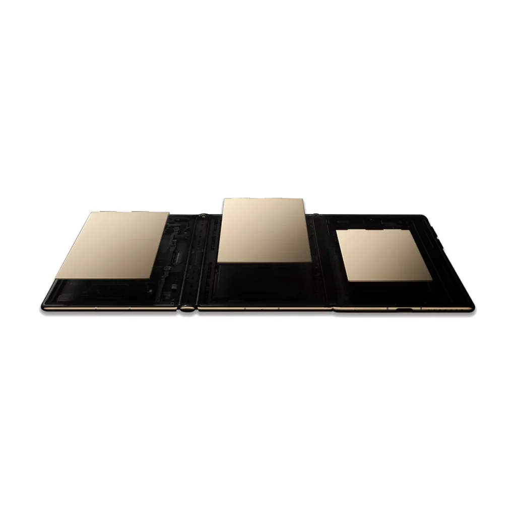 Huawei Mate XT 1 To / 16 Go RAM — ouvert à plat (dos, 3 volets)