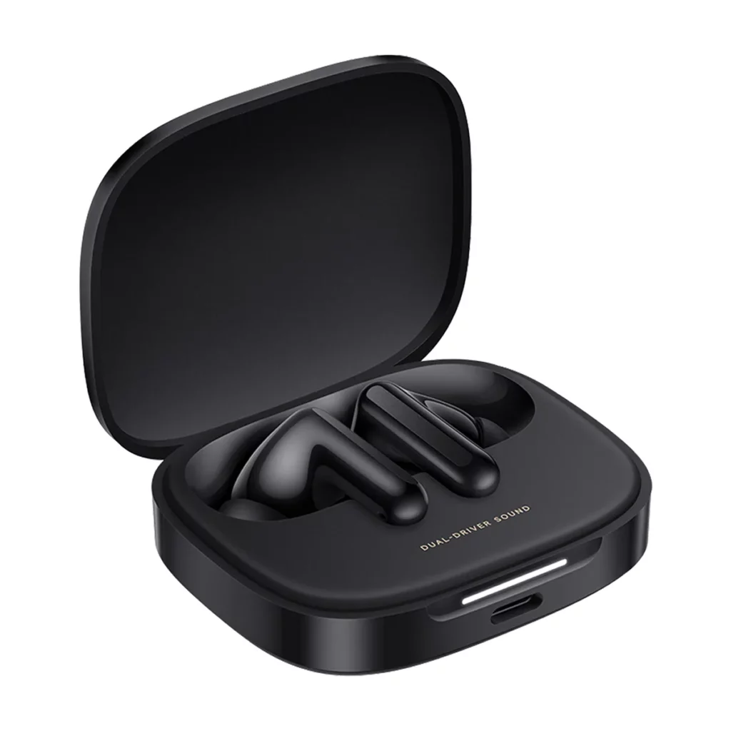Écouteurs Xiaomi Redmi Buds 6 — boitier-ouvert-3/4