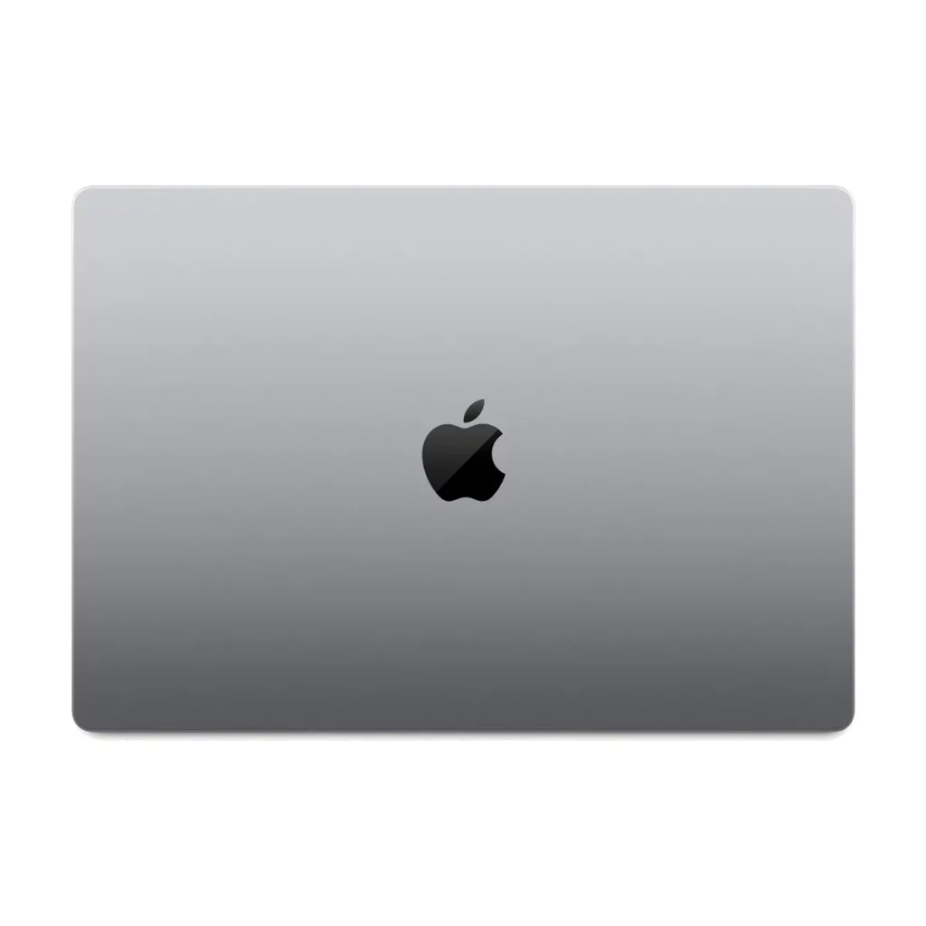 Apple MacBook Pro 16″ 512 go SSD 16 Go RAM Puce M2 CPU 8 cœurs Gris sidéra — dessus fermé (logo)
