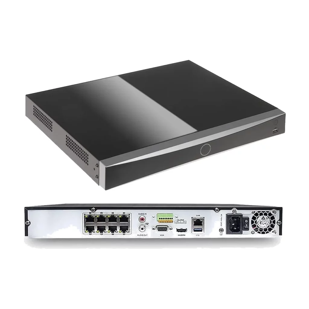 Hikvision DS-7608NXI-I2/8P/S(E), NVR AcuSense 4K 8 canaux 1U 8 POE — composite 3/4 + dos (panneau 8 PoE) — Amazon.de B0CGX4DWBL