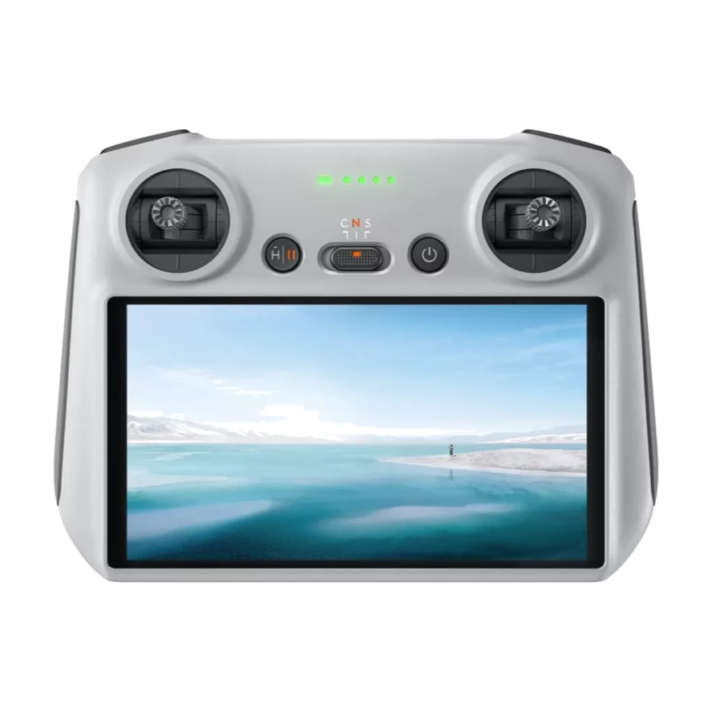 DJI Mini 3 Pro, Drone avec camera 4k a résolution Ultra HD — radiocommande DJI RC (ecran) face (Amazon DJI officiel B09ZP3GZSN)