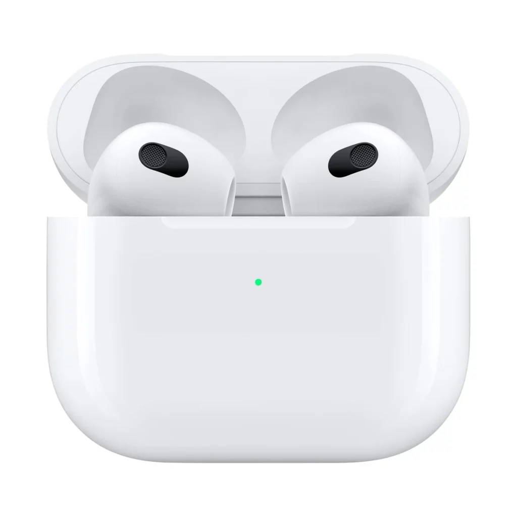 Apple AirPods 3 (3e Génération) avec boîtier de charge Lightning Ecouteurs sans fil True Wireless – vue 2, disponible à Dakar chez Compustore