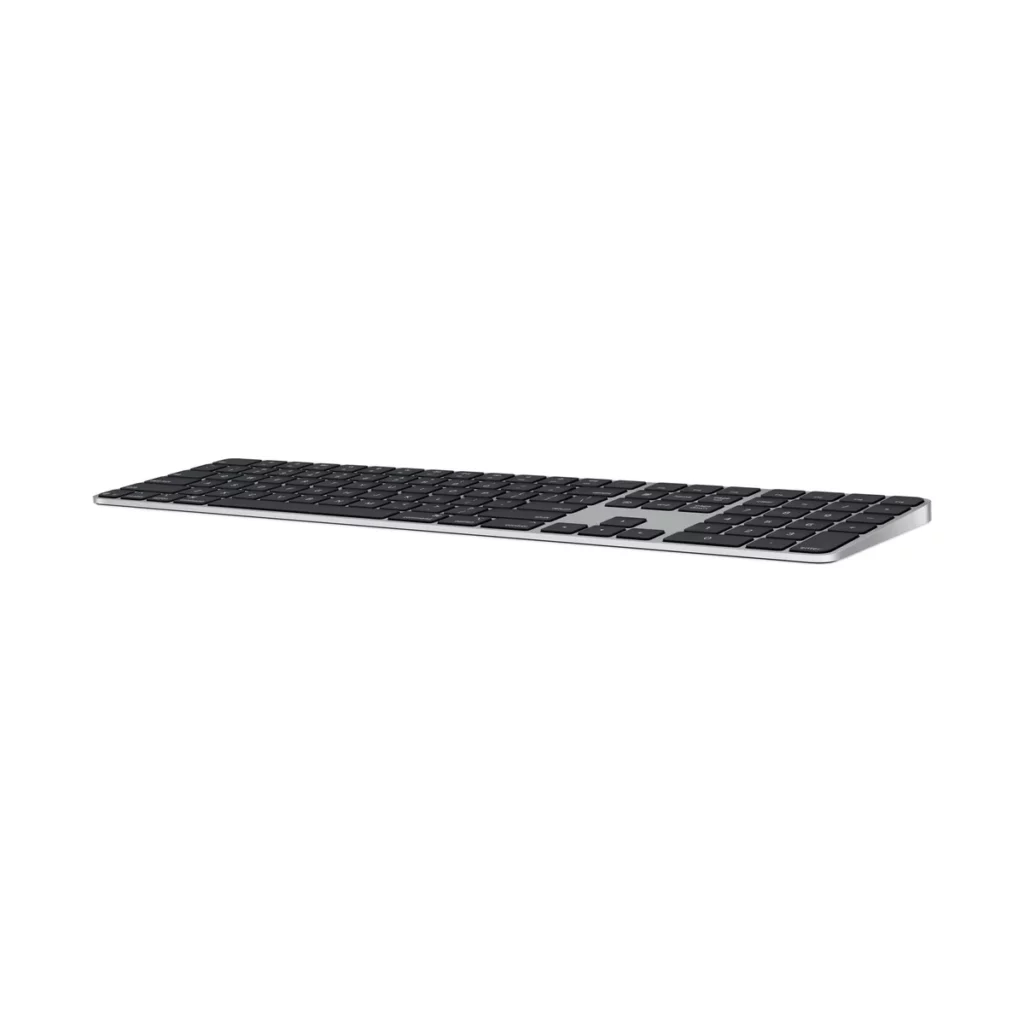 Apple Magic Keyboard avec Touch ID et pavé numérique – Touches noires (USB-C) – vue 3, disponible à Dakar chez Compustore