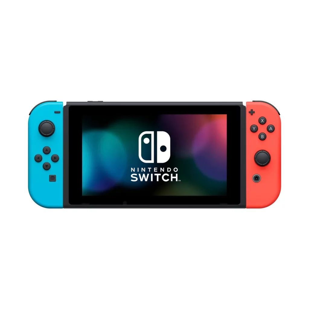 Console Nintendo Switch avec paire de Joy-Con sans fil Rouge et Bleu Neon V3 – vue 1, disponible à Dakar chez Compustore