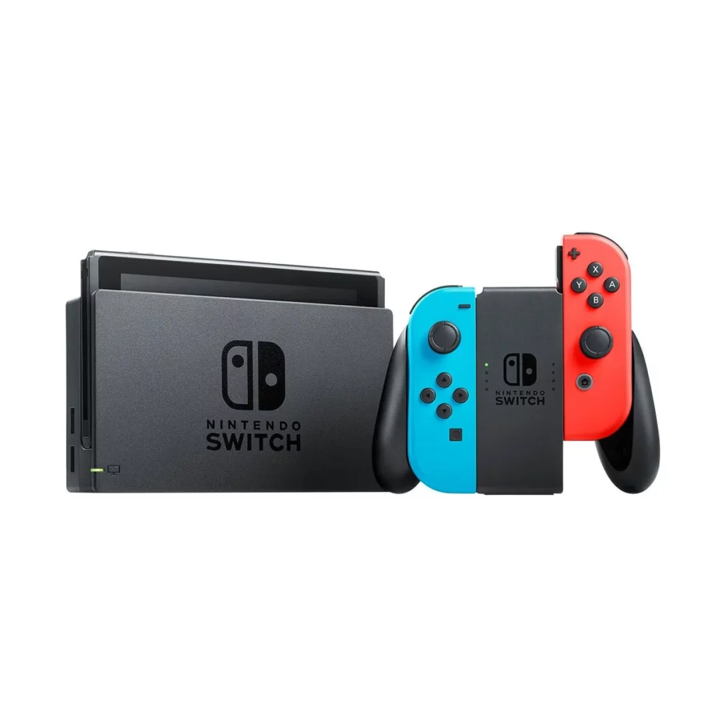 Console Nintendo Switch avec paire de Joy-Con sans fil Rouge et Bleu Neon V3 – vue 2, disponible à Dakar chez Compustore