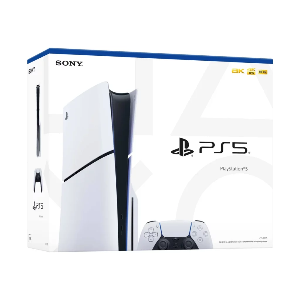 Console Sony PS5 Slim Edition Standard Blanc et Noir – vue 2, disponible à Dakar chez Compustore