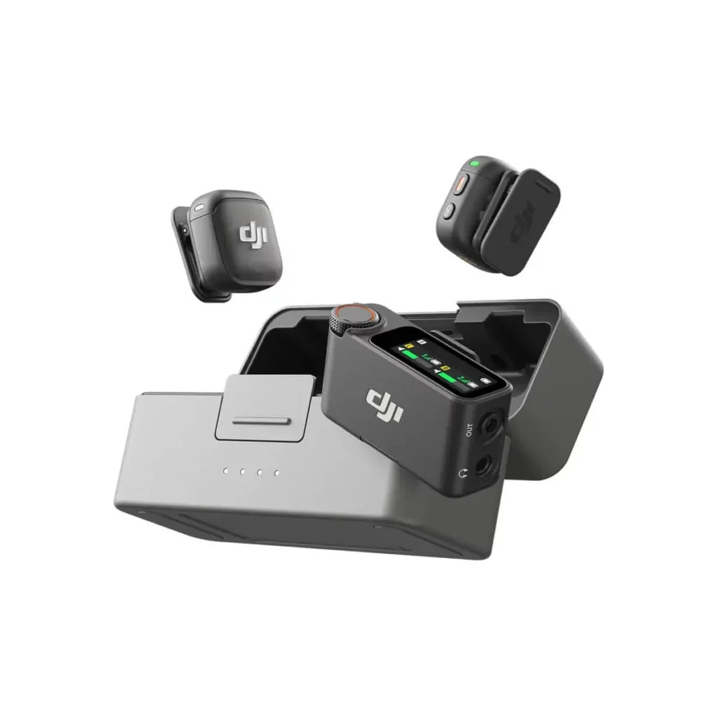DJI Mic 3 (2 émetteurs + 1 récepteur + boîtier de recharge) — vue 3, micro sans fil DJI à Dakar