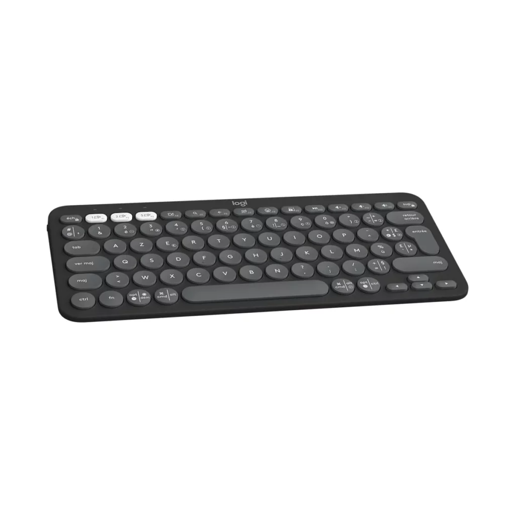 Logitech Pebble Keys 2 K380s – Clavier Bluetooth multi-appareils (AZERTY) – vue 1, disponible à Dakar chez Compustore