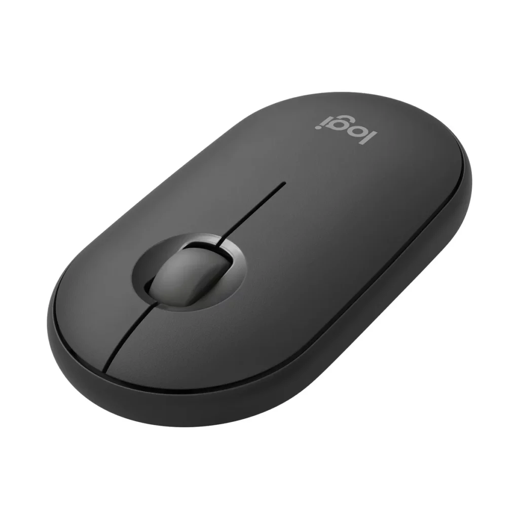 Logitech Pebble Mouse 2 M350s – Souris Bluetooth silencieuse – vue 1, disponible à Dakar chez Compustore