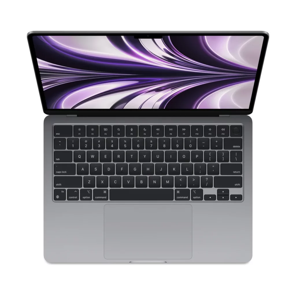 MacBook Air M2 13.6″ Puce Apple M2, 8go ddr4, 256go ssd, Gris Sidéral – vue 1, disponible à Dakar chez Compustore