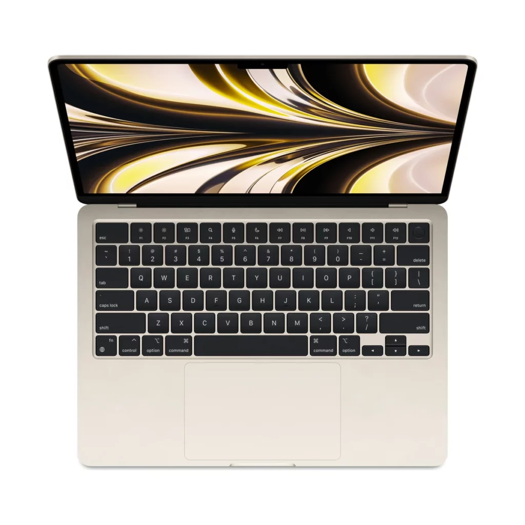 MacBook Air M2 13.6″ Puce Apple M2, 8go ddr4, 256go ssd, Lumiaire Stellaire – vue 1, disponible à Dakar chez Compustore