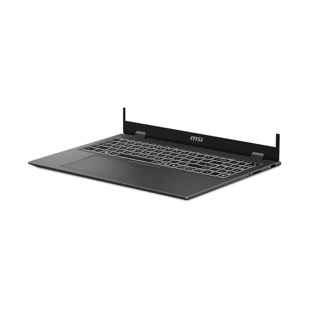 MSI Prestige 16 AI Evo (2024) – vue 3, disponible à Dakar chez Compustore