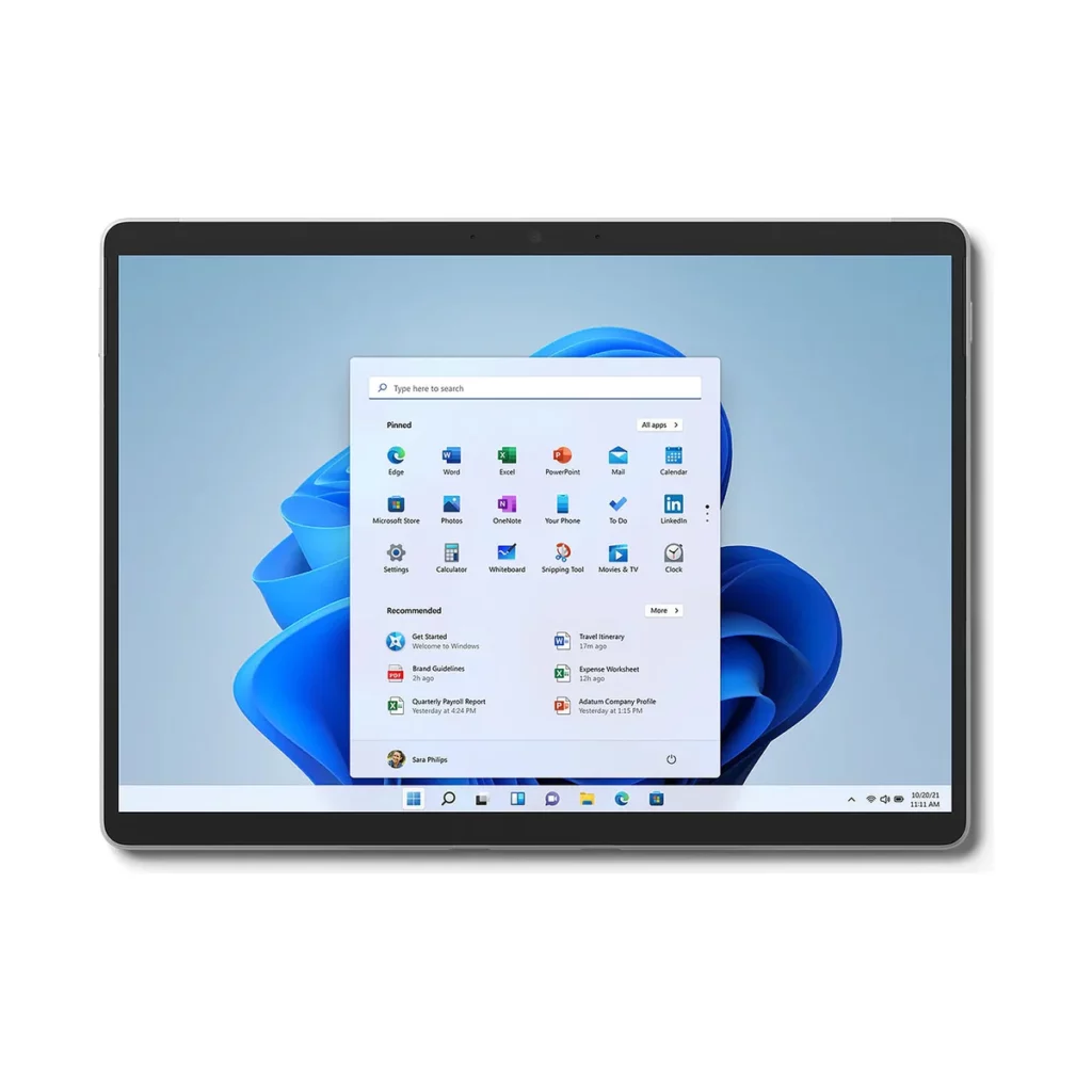 PC Portable Microsoft Surface Pro 8 13″ Ecran tactile Intel Core i5 8 Go RAM 256 Go SSD Platine – vue 2, disponible à Dakar chez Compustore