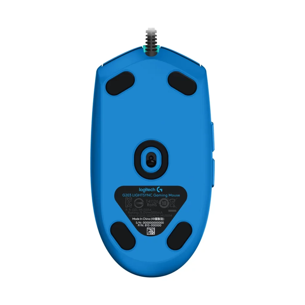 Souris Gaming filaire Logitech G203 Lightsync RGB pour PC, Mac Bleu – vue 1, disponible à Dakar chez Compustore