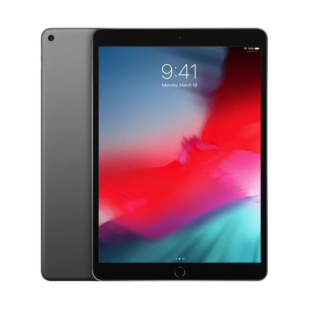 Tablette Apple iPad Air 10,5″ Puce Apple A12 Bionic 64 Go Wifi 2019 Gris Sidéral – vue 1, disponible à Dakar chez Compustore