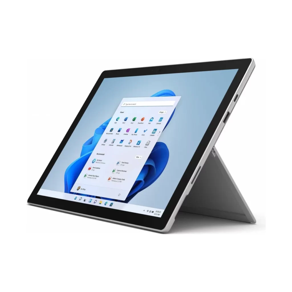 Tablette Microsoft Surface Pro 7 12.3″ Intel Core i5 16 Go RAM 256 Go SSD Platine – vue 2, disponible à Dakar chez Compustore